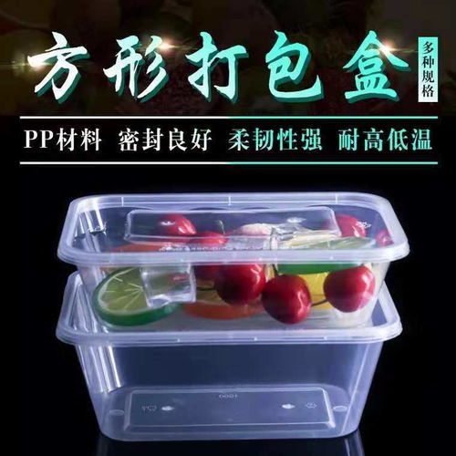 一次性飯盒帶蓋圓形快餐盒長(zhǎng)方形塑料外賣(mài)打包盒加厚透明水果盆